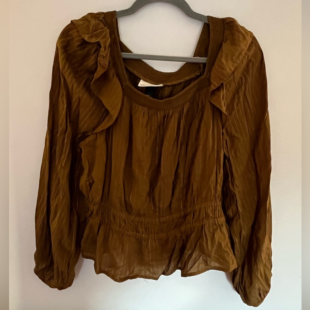 Metallic Peplum Top